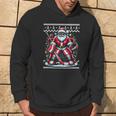 Merry Christmas Santa Hockey Goalie Ugly Christmas Sweater Hoodie Lifestyle