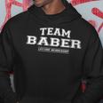 Damen Team Baber Stolzer Familiennachname Nachname Geschenk Mit-Ausschnitt Kapuzenpullover Lustige Geschenke