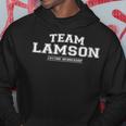 Damen Team Lamson Stolzer Familiennachname Nachname Geschenk Mit-Ausschnitt Kapuzenpullover Lustige Geschenke