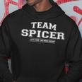 Damen Team Spicer Stolzer Familienname Nachname Geschenk Mit-Ausschnitt Kapuzenpullover Lustige Geschenke