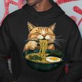 Cat Eating Ramen Japanese Graphic Anime Kawaii Cat Hoodie Unique Gifts