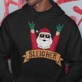 Sleigher Rock N Roll Santa Claus Christmas Hoodie Funny Gifts