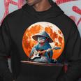 Japanese Samurai Cat With Electric Guitar Kimono Cat Guitar Hoodie Personalized Gifts