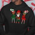 Merry Christmas Black Afro African Santa Hat Elf Melanin Kid Hoodie Personalized Gifts