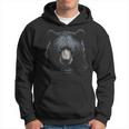 Bear Animal Motif Blue Eyes Illustration Bear Hoodie