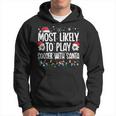 Most Likely To Play Soccer With Santa Christmas Boys Hoodie