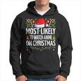 Most Likely To Watch Anime On Christmas Cool Anime Christmas Hoodie