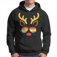 Reindeer Sunglasses Retro Sunset Christmas Family Matching Hoodie