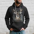 Christmas Reindeer With Sunglasses Ugly Christmas Hoodie Gifts for Him