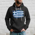 Greece Flag Brush Stroke Style Kapuzenpullover Geschenke für Ihn