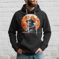 Japanese Samurai Cat With Electric Guitar Kimono Cat Guitar Hoodie Gifts for Him