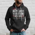 Most Likely To Go Fishing With Santa Family Christmas Hoodie Gifts for Him