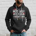 Most Likely To Play Soccer With Santa Christmas Boys Hoodie Gifts for Him