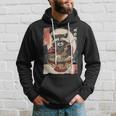 Retro Racoon Eating Ramen Japanese Cat Meme Animals Hoodie Gifts for Him
