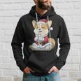 Santa Dog Boba Bubble Tea Christmas Corgi Lover Xmas Hoodie Gifts for Him