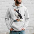 Macareux Animaux Nature Zoo Dessin Oeuvre D'art Portrait Macareux Sweat à capuche Cadeaux pour lui
