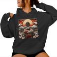 Art Japonaisintage Coucher De Soleil Montagne Floral Geisha Sweat à capuche femme
