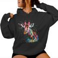 Giraffe Woman Colorful Watercolor Giraffe Women Hoodie Giraffe Woman Colorful Watercolor Giraffe Women Hoodie