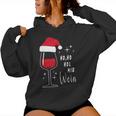 Ho Ho Hol Mir Wine Christmas Outfit Santa Hat Fun Xmas Kapuzenpullover für Damen