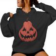 Scary Pear Pumpkin Jack O Lantern Halloween Women's Hoodie