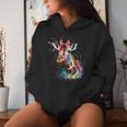 Giraffe Woman Colorful Watercolor Giraffe Women Hoodie Gifts for Her Giraffe Woman Colorful Watercolor Giraffe Women Hoodie Gifts for Her