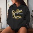 Queens Are Named Burks Geschenk Nachname Lustiges Geburtstagstreffen Kapuzenpullover für Damen Geschenke für Sie