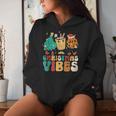 Vintage Groovy Christmas Santa Claus Christmas Vibes Women Hoodie Gifts for Her