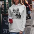 Dog Fingerprint Shiba Inu Dad Mom Gray Kapuzenpullover für Damen Lustige Geschenke