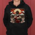 Art Japonaisintage Coucher De Soleil Montagne Floral Geisha Sweat à capuche femme