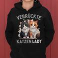 Crazy Cats Lady Cats Slogan Kapuzenpullover für Damen