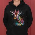 Giraffe Woman Colorful Watercolor Giraffe Women Hoodie Giraffe Woman Colorful Watercolor Giraffe Women Hoodie