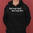 Kopf Sagt Sport Heart Says Beer Football Drinker Kapuzenpullover für Damen