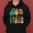 Vintage Groovy Christmas Santa Claus Christmas Vibes Women Hoodie