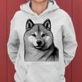 Dog Fingerprint Shiba Inu Dad Mom Gray Kapuzenpullover für Damen