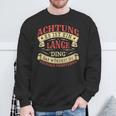 Achtung Es Ist Ein Lange Ding Nachname Namensschild Sweatshirt Geschenke für alte Männer