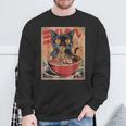 Cat Ramen Japanese Graphic Kawaii Cat Anime Sweatshirt Gifts for Old Men