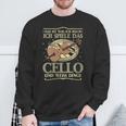 Damen Das Ist Was Ich Mach Ich Spiele Das Cello Und Weiss Dinge Mit-Ausschnitt Sweatshirt Geschenke für alte Männer