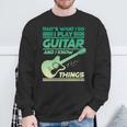 Damen Das Ist Was Ich Tue Ich Spiele Gitarre Und Ich Weiß Dinge Mit-Ausschnitt Sweatshirt Geschenke für alte Männer