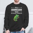 Damen Ist So Ein Chamäleon Ding Lustiger Spruch Chamäleons Mit-Ausschnitt Sweatshirt Geschenke für alte Männer