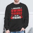 Damen Weil Swing Things Mein Ding Ist Workout Kettlebell Mit-Ausschnitt Sweatshirt Geschenke für alte Männer