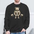 Teddy Bear Lifting Weights Gym Workout Animal Sweatshirt Gifts for Old Men