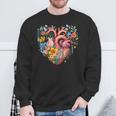 Herz Blumen Menschliches Organ Anatomie Liebe Sweatshirt Geschenke für alte Männer