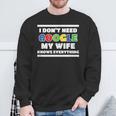 Ich Brauche Kein Google Meine Frau Weiß Alles Husmann German Langu Sweatshirt Geschenke für alte Männer