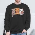 Kawaii Gamer Gaming Cat Boba Cat Bubble Tea Ramen Cats Sweatshirt Gifts for Old Men