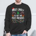 Most Likely To Get The Most Presents Family Christmas Sweatshirt Gifts for Old Men