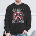Merry Christmas Santa Hockey Goalie Ugly Christmas Sweater Sweatshirt Gifts for Old Men