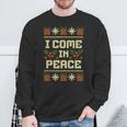 I Come In Peace Merry Christmas Xmas Couples Matching Ugly Sweatshirt Gifts for Old Men