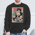 Ramen Japanese Kawaii Monkey Graphic Anime Sweatshirt Gifts for Old Men
