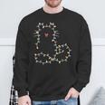 Santa Cat Tangled Up In Christmas Tree Lights Holiday Xmas Sweatshirt Gifts for Old Men