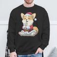 Santa Dog Boba Bubble Tea Christmas Corgi Lover Xmas Sweatshirt Gifts for Old Men